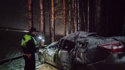 Во время снегопада на Челябинском тракте «Лада» врезалась в дерево. Погиб пассажир (ФОТО)